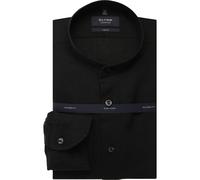 OLYMP SIGNATURE Casual Tailored Fit Leinenhemd schwarz, Faux-uni