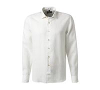 OLYMP SIGNATURE Soft Business Tailored Fit Leinenhemd weiss, Einfarbig