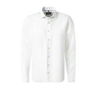 OLYMP SIGNATURE Soft Business Tailored Fit Leinenhemd weiss, Einfarbig