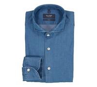 OLYMP Signature Jeanshemd Herren Langarm Baumwolle blau, 45