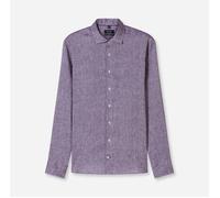 OLYMP SIGNATURE Casual Tailored Fit Leinenhemd pflaume, Faux-uni