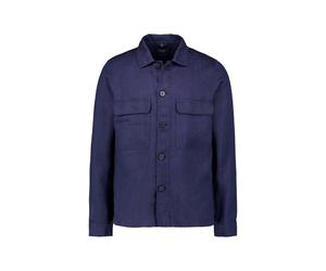 OLYMP Signature Overshirt Herren Regular Fit Langarm Kent-Kragen Leinen blau, XXL