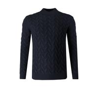 OLYMP SIGNATURE Soft Business Regular Fit Rollkragenpullover nachtblau, Zopfmuster