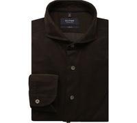 OLYMP SIGNATURE Soft Business Tailored Fit Cordhemd braun, Einfarbig