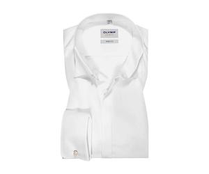 OLYMP Smokinghemd Herren Slim Fit Umschlagmanschetten Baumwoll-Stretch weiß, 38