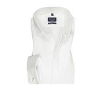 OLYMP Smokinghemd Herren Umschlagmanschetten,Extra langer Arm Baumwolle weiß, 43