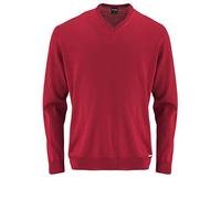 OLYMP Strick Pullover V-Ausschnitt extrafeine Merinowolle mittelrot Größe XXXL