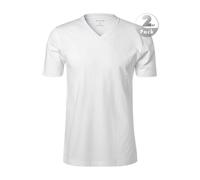 OLYMP T-Shirts Herren Regular Fit Kurzarm V-Ausschnitt Baumwolle weiß, XXL