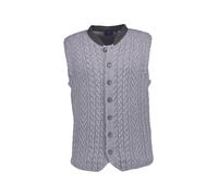 OLYMP Casual Regular Fit Strickweste silbergrau, Zopfmuster