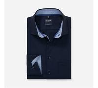 OLYMP UNI LANGARM HEMD MODERN FIT KOBALT MIT PATCHUNG - 41 - L