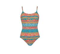 Olympia Badeanzug Paisley Multicolor Einteiler mit Bügel verstellbare schmale Träger tiefer Rücken