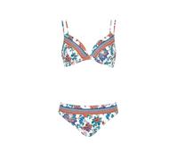 Olympia Bikini Blumenmuster Multicolor Zweiteiler Set mit Bügel Petticoat verstellbare Doppelträger breiter Slip
