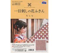 Olympus Thread Hitomezashi Sashiko Stickpackung Hana Fukin Kaku-Shippou Stoff bedruckt, Multifarbig