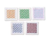 Olympus Thread Kugurizashi Sashiko Stickpackung Untersetzer weiß 5Stk Stoff bedruckt, Multifarbig