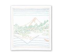 Olympus Thread Sashiko Stickpackung Hana Fukin Hokusai Katsushika Serie Der Berg Fuji spiegelt sich im Kawaguchi-See in der Provinz Kau Stoff bedruckt, Multifarbig