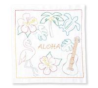 Olympus Thread Sashiko Stickpackung Hana Fukin World Walker Serie Aloha Stoff bedruckt, Multifarbig