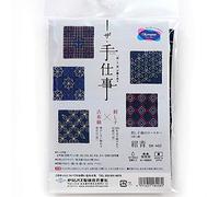Olympus Thread Sashiko Stickpackung Tsumugi Untersetzer dunkelblau 5er Set Stoff bedruckt, Multifarbig