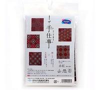 Olympus Thread Sashiko Stickpackung Tsumugi Untersetzer tiefrot 5er Set Stoff bedruckt
