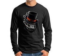 OM3® Ape-Boss Langarm Shirt - Herren - Monkey Business Gorilla Mafia - Schwarz, XL