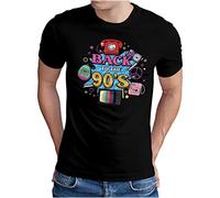 OM3® Back to The 90's T-Shirt - Herren - 90s Retro Neunziger 90er Jahre - Schwarz, L