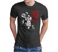 OM3® Banksy Illegal T-Shirt - Herren - Police Search Stencil Graffiti Polizeikontrolle - Dark Grey, 3XL