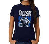 OM3® Cash-Cash-Cash T-Shirt - Damen - Country Music Johnny Vintage - L, Navy