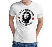 OM3® Che Guevara T-Shirt - Herren - Viva La Revolucion Guerilla Kämpfer - Weiß, XL