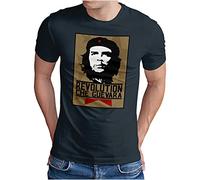 OM3® Che-Guevara T-Shirt - Herren - Viva La Revolution Rebel Hero Ikone - Navy, L
