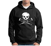 OM3® Jackass Skull Hoodie - Herren - Hardcore Stunts Dumb Fun Kult - Kapuzen-Pullover Schwarz, 3XL