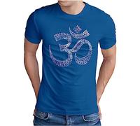 OM3® Literally-OM T-Shirt - Herren - Yoga Typography Om Symbol Buddha Budda Relax Word Art Printshirt - Royal Blau-WS, M