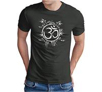 OM3® OM-Symbol-Bamboo T-Shirt - Herren - Yoga Buddha Sign Logo Budda Relax - Dark Grey, M