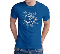 OM3® OM-Symbol-Bamboo T-Shirt - Herren - Yoga Buddha Sign Logo Budda Relax - Royal Blau-WS, L