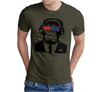 OM3® Retro 3D Movie Monkey T-Shirt - Herren - Ape AFFE Kino Film TV - Oliv, M