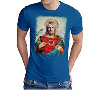 OM3® Saviour-Kurt T-Shirt - Herren - Vintage Jesus Angel Erlöser - Blau, L