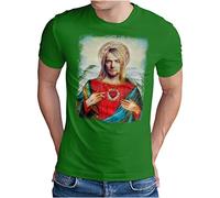 OM3® Saviour-Kurt T-Shirt - Herren - Vintage Jesus Angel Erlöser - Grün, S