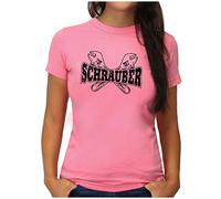 OM3® Schrauber T-Shirt - Damen - Grunge Vintage Tool Werkzeug Bastler D.I.Y. - XL, Pink