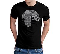 OM3® Shiba Inu T-Shirt | Herren | Full Moon Dog Shiba-Inu | Schwarz, XL