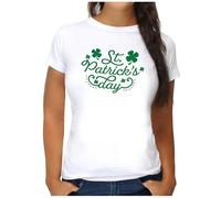 OM3® St. Patrick's Day T-Shirt - Damen - Happy St Pat's Day Irish Ireland Shenanigans - Paddy Outfit - M, Weiß