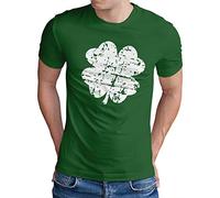 OM3® St. Patrick's Day T-Shirt - Herren - Four Leaf Clover Irish Ireland Shenanigans - Grün, M