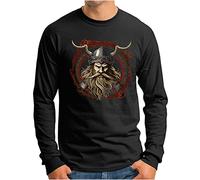 OM3® Wikinger Langarm Shirt - Herren - Viking Runen Nordmann Odin Berserker - Schwarz, L
