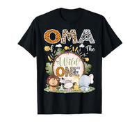 Oma Of The Wild One 1. Geburtstag Kinder Safari Woodland T-Shirt