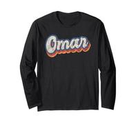 Omar Personalisiertes Namensshirt Custom Lettering 70er Jahre Langarmshirt