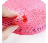 OMEVU 2/5/10 m 25 mm Doppellagiges hohles Polyester-Gurtband, reflektierendes Streifen-Schlauchband zum Nähen von Gürtel, Taschengurten