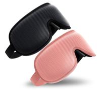 Omnirelexx® 2er Set - Atmungsaktive 3D Schlafmaske (Schwarz/Rosa) 2 St