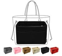 OMYSTYLE FASHION Filz Geldbörse Organizer Handtasche Organizer Tote Organizer Einsatz Perfekt für Speedy Neverfull Longchamp Tote und mehr, Schwarz Medium, Schwarz, Medium