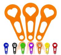 OnAir 3 x Einkaufswagenlöser zum abnehmen als Schlüsselanhänger; Einkaufswagenchip sofort abziehbar 3 Stück im Set (Orange, Herz)