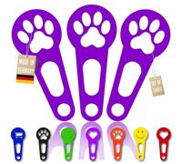 OnAir 3 x Einkaufswagenlöser zum abnehmen als Schlüsselanhänger; Einkaufswagenchip sofort abziehbar 3 Stück im Set; Handmade (Violett, Pfote)