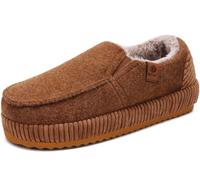 ONCAI Hauschuhe Herren Pantoffeln Wärme Streifen Baumwolle-mischung Slipper Komfort Yoga-Matte Filz geschlossene Slippers Cord Indoor Outdoor rutschfester Gummisohle Filz Khaki Größe 40