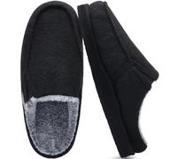 ONCAI Hausschuhe Herren Komfort Pantoffeln Plüsch Streifen Hüttenschuhe Wärme Cord Flauschig Slipper mit Memory Foam Kariert Rutschfest Gummisohle Größe 40-50