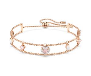 One Armband, Verschiedene Schliffe, Herz, Rosa, Roségold-Legierungsschicht OS